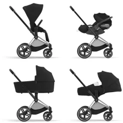 Châssis de poussette priam 4 chrome black