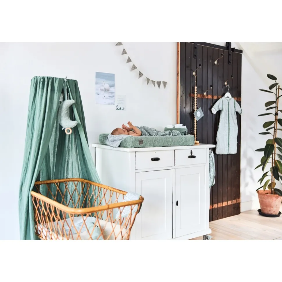 Ciel de lit vintage 155 cm ash green