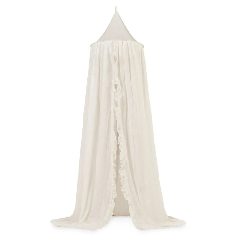 Ciel de lit vintage 245 cm ruffle ivoire
