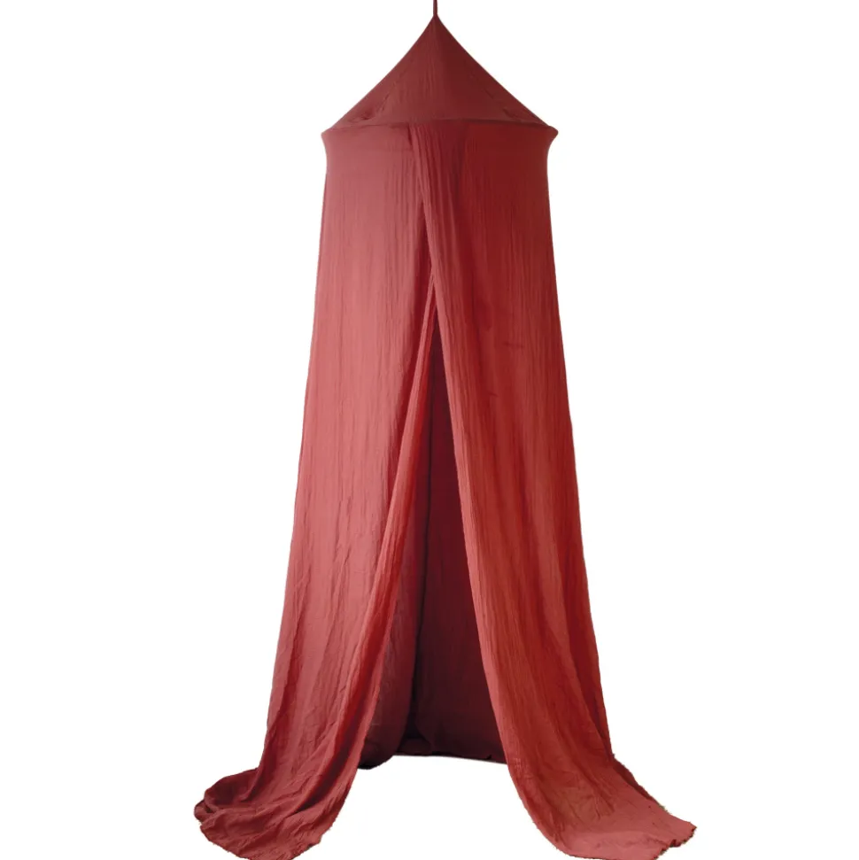 Ciel de lit à volant 260 cm - terracotta
