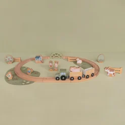 Circuit de train en bois fsc - little farm