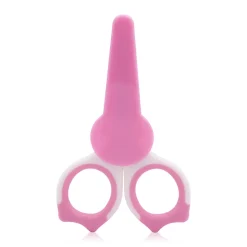 Ciseaux bébé avec capuchon rose