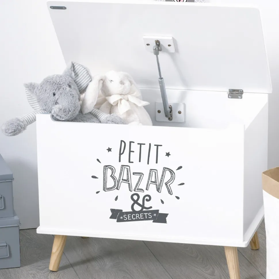 Coffre à jouets petit bazar blanc