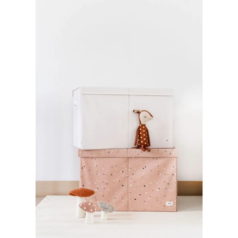 Coffre à jouets terrazzo argile
