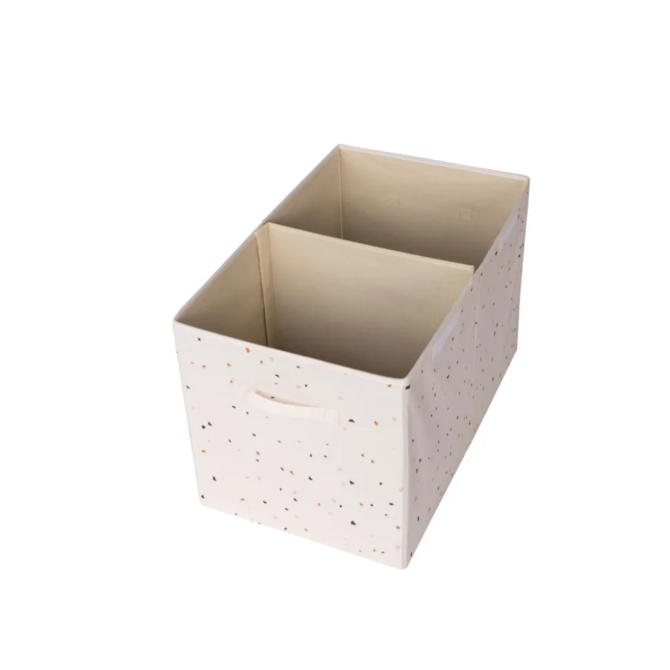Coffre à jouets terrazzo crème