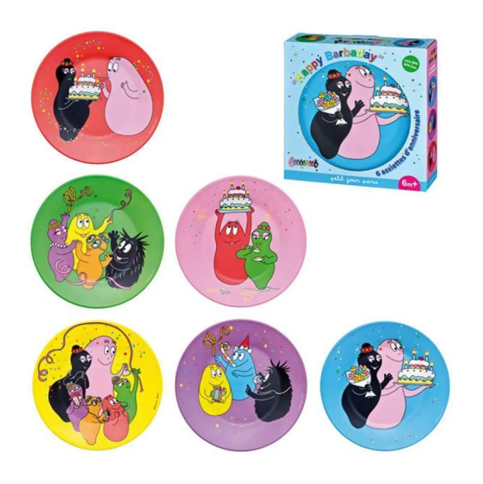 Coffret 6 assiettes barbapapa