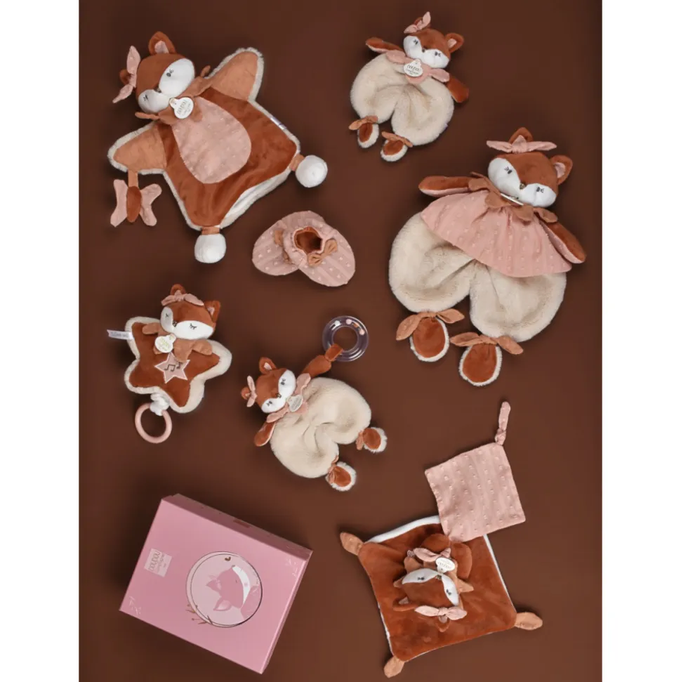 Coffret bébé doudou et chaussons mina la renarde