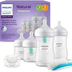 Coffret de 4 biberons natural response + 1 sucette ultra-douce 0-6 mois + 1 goupillon
