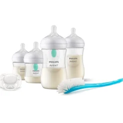 Coffret de 4 biberons natural response + 1 sucette ultra-douce 0-6 mois + 1 goupillon