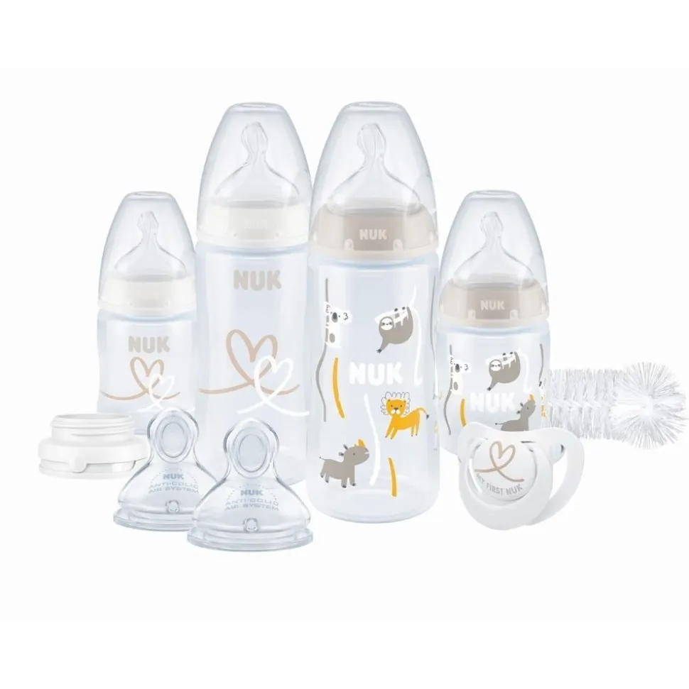 Coffret de biberons perfect start fc+ tc - 8 pièces (4 biberons + accessoires ) beige