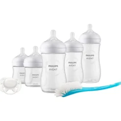 Coffret de 8 biberons pp natural response, 1 sucette ultra-douce 0-6 mois et 1 goupillon (2 biberons 125 ml + 5 biberons 260 ml + 1 biberon 330 ml)