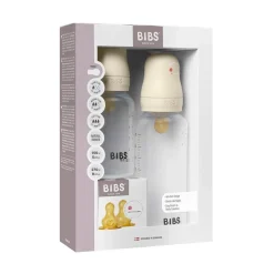 Coffret de 2 biberons + tétines silicone ivoire