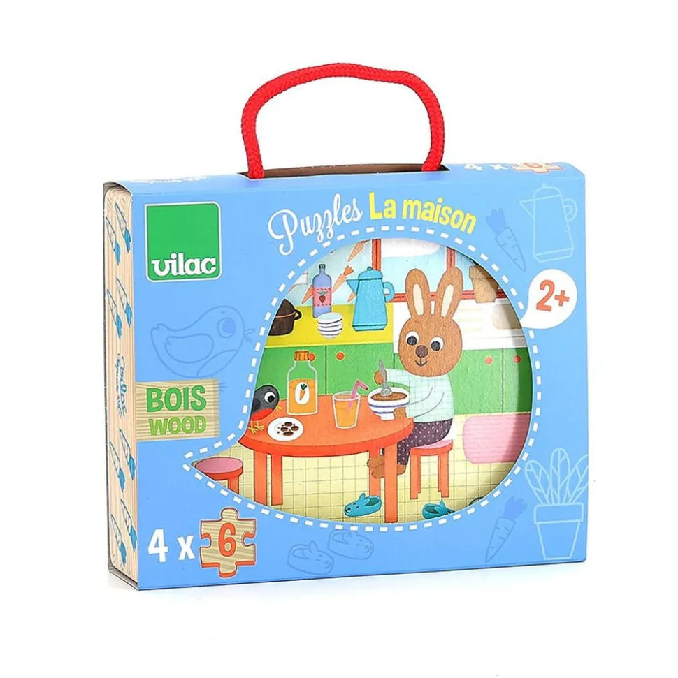 Coffret de 4 puzzles en bois - la maison