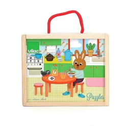 Coffret de 4 puzzles en bois - la maison