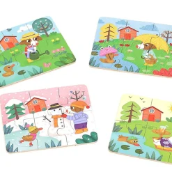 Coffret de 4 puzzles en bois - les 4 saisons