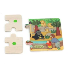 Coffret de 4 puzzles en bois - les animaux du zoo