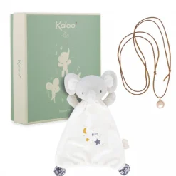 Coffret naissance doudou et collier bola elephant