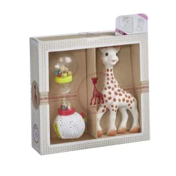 Coffret naissance prêt à offrir sophie la girafe + hochet soft maracas