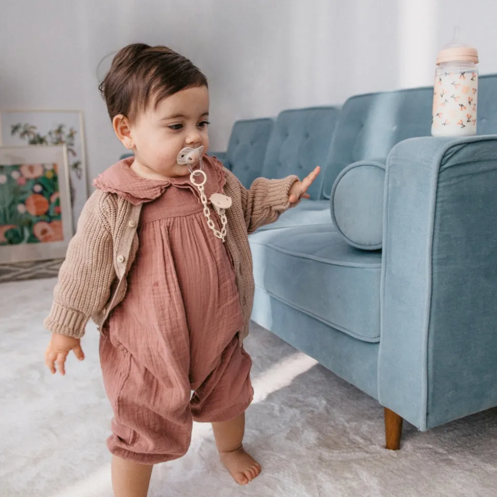 Coffret nouveau-né bébé birdies avec biberons et sucette sx pro rose