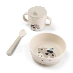 Coffret premier repas avec ventouse tiny farm sable