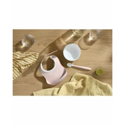 Coffret repas avec bavoir bleu pastel