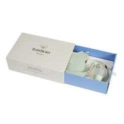 Coffret repas avec bavoir vert pastel