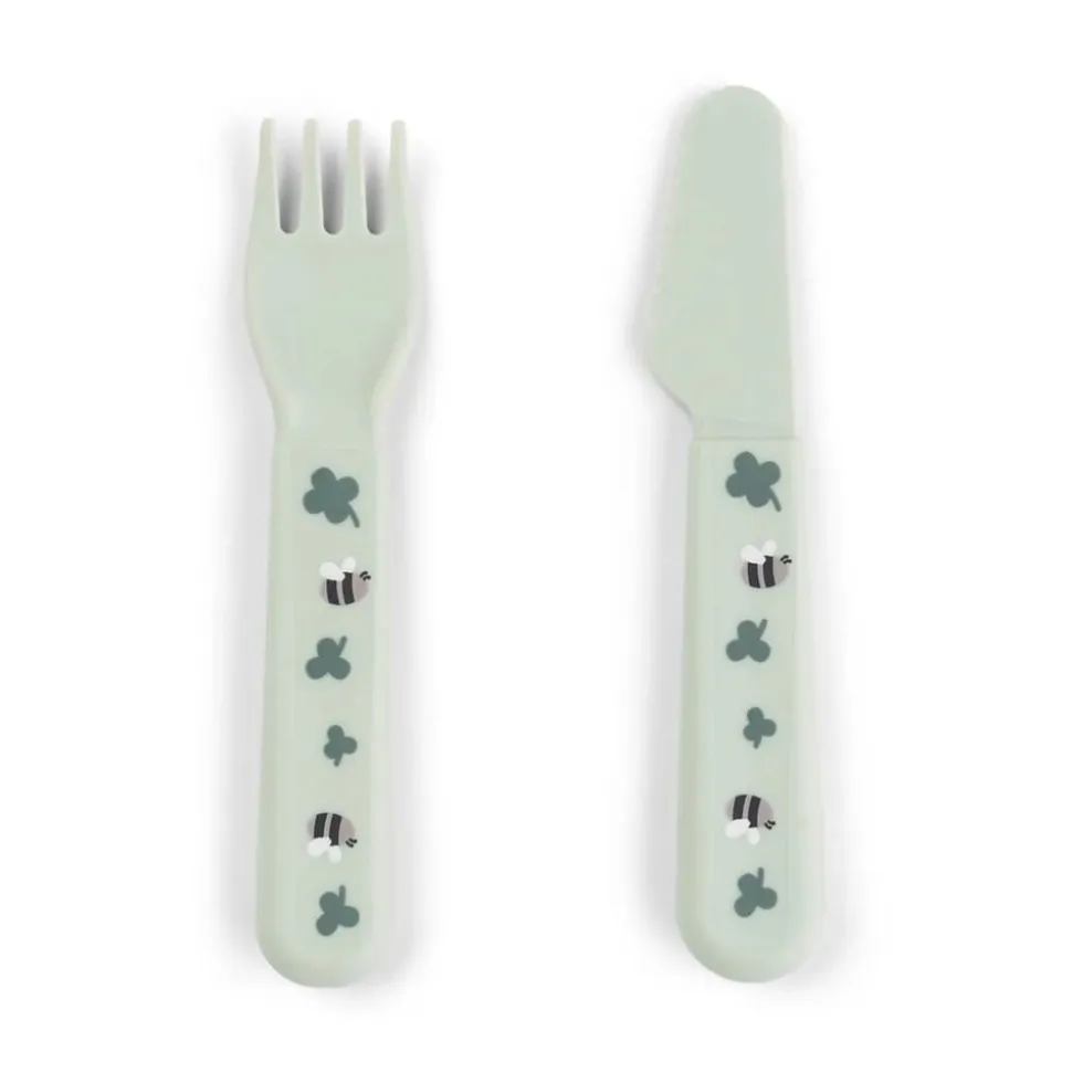 Coffret repas avec ventouse tiny farm vert