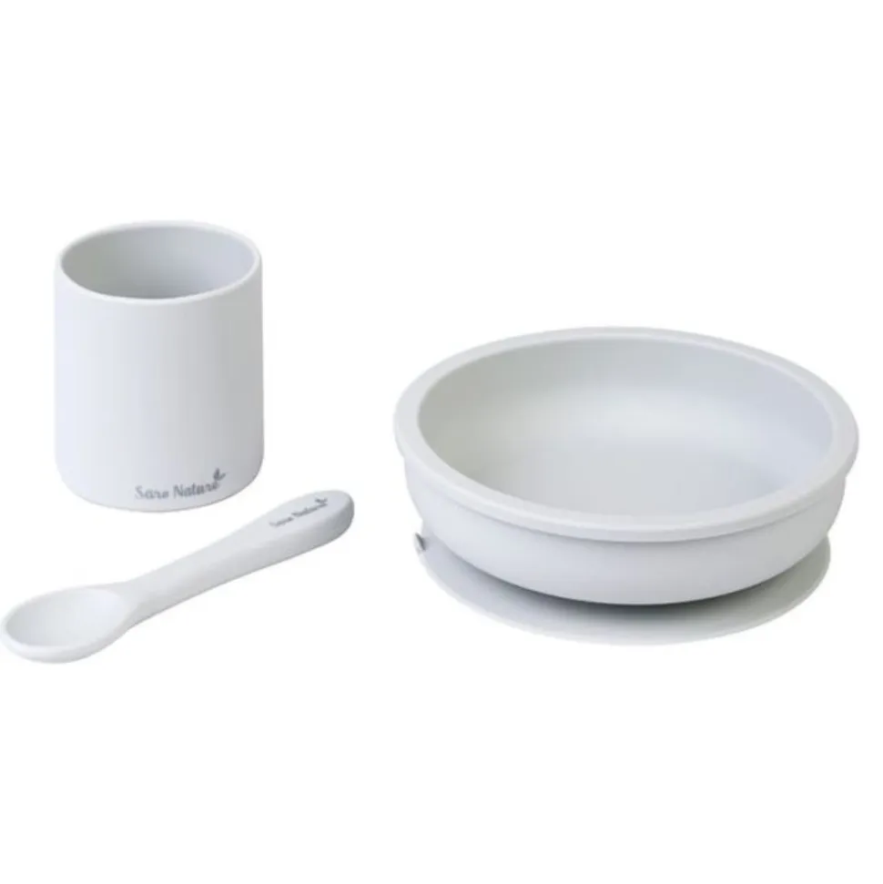 Coffret repas 3 pièces gris