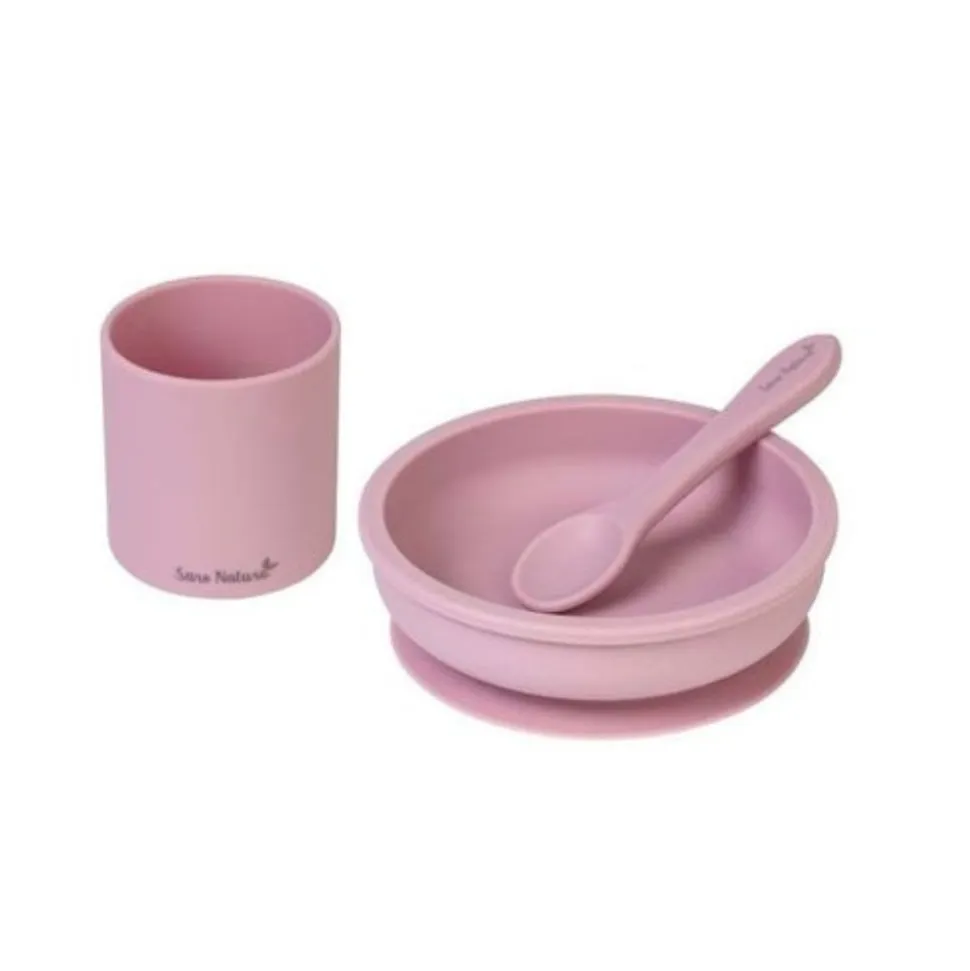 Coffret repas 3 pièces rose
