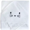 Coffret sortie de bain brodée et gant blanc