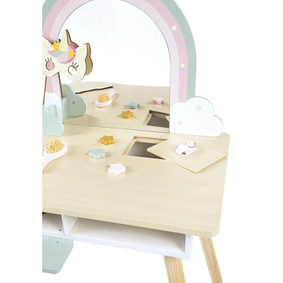Coiffeuse en bois pour enfant licorne