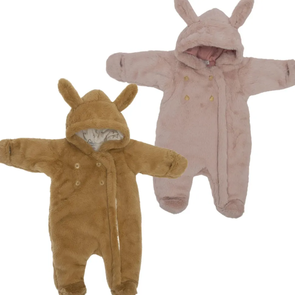 Combi pilote lapin en fausse fourrure angora - pétale 6-12 mois