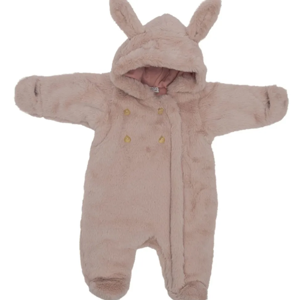 Combi pilote lapin en fausse fourrure angora - pétale 0-3 mois