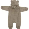 Combi pilote ours en fausse fourrure angora beige 6-12 mois