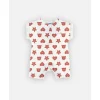 Combishort à imprimée en coton, écru/rouge 3 mois