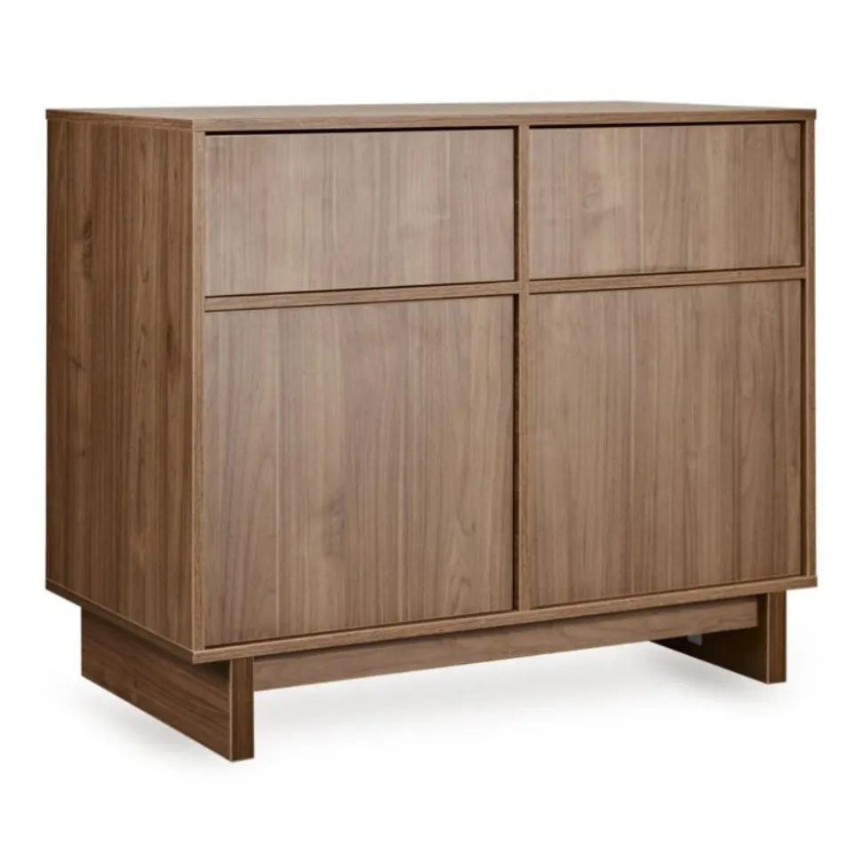 Commode avec 2 portes et 2 tiroirs kyo - walnut