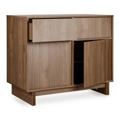 Commode avec 2 portes et 2 tiroirs kyo - walnut