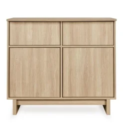 Commode avec 2 portes et 2 tiroirs kyo - honey ash