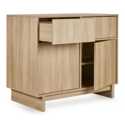 Commode avec 2 portes et 2 tiroirs kyo - honey ash