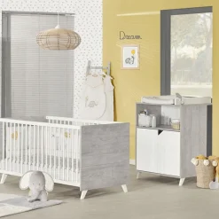 Commode bébé avec dispositif à langer scandi gris