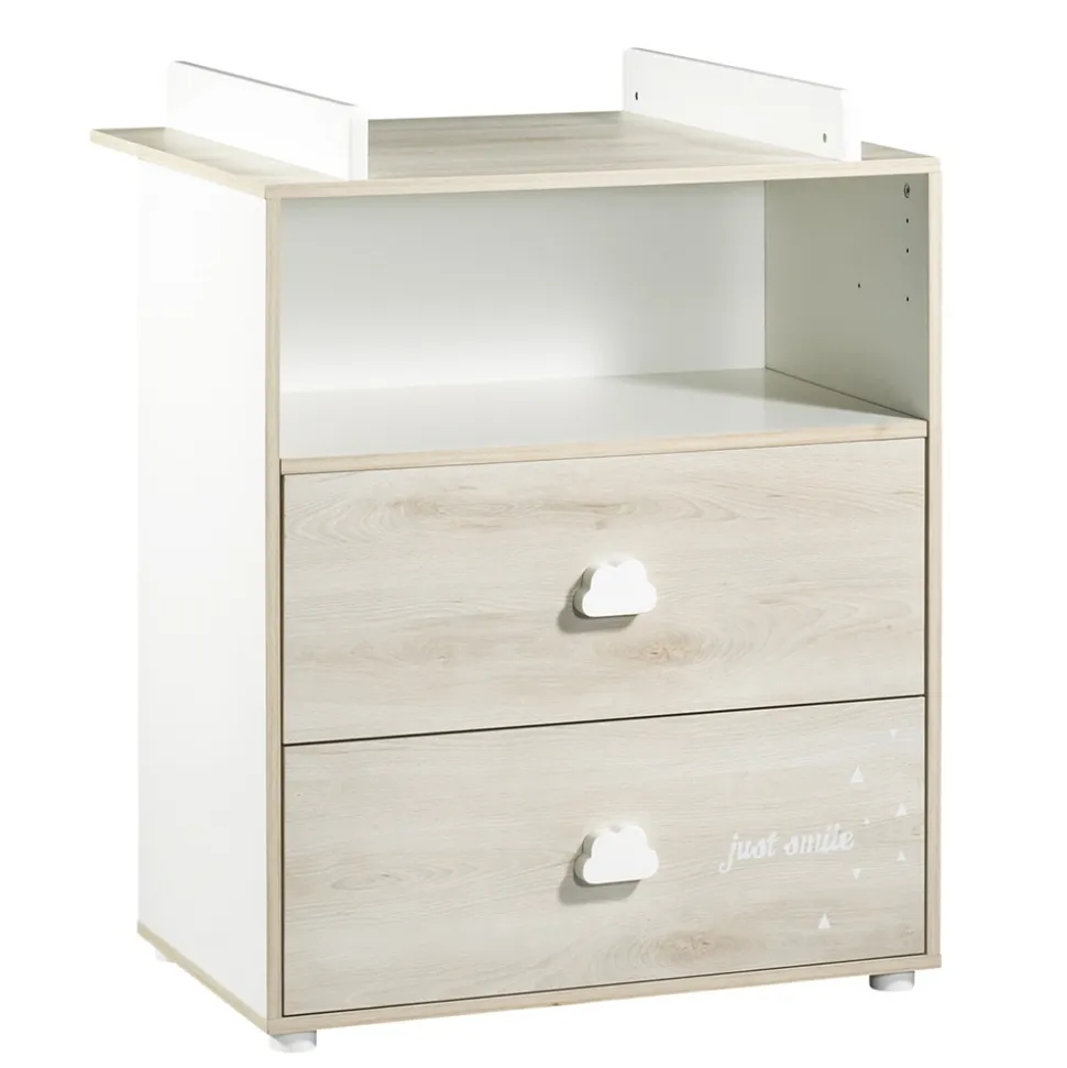 Commode bébé avec dispositif à langer smile hêtre cendré