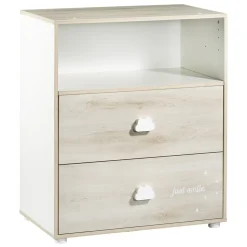 Commode bébé avec dispositif à langer smile hêtre cendré