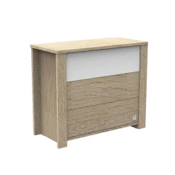 Commode bébé 3 tiroirs antonin version bois et blanc