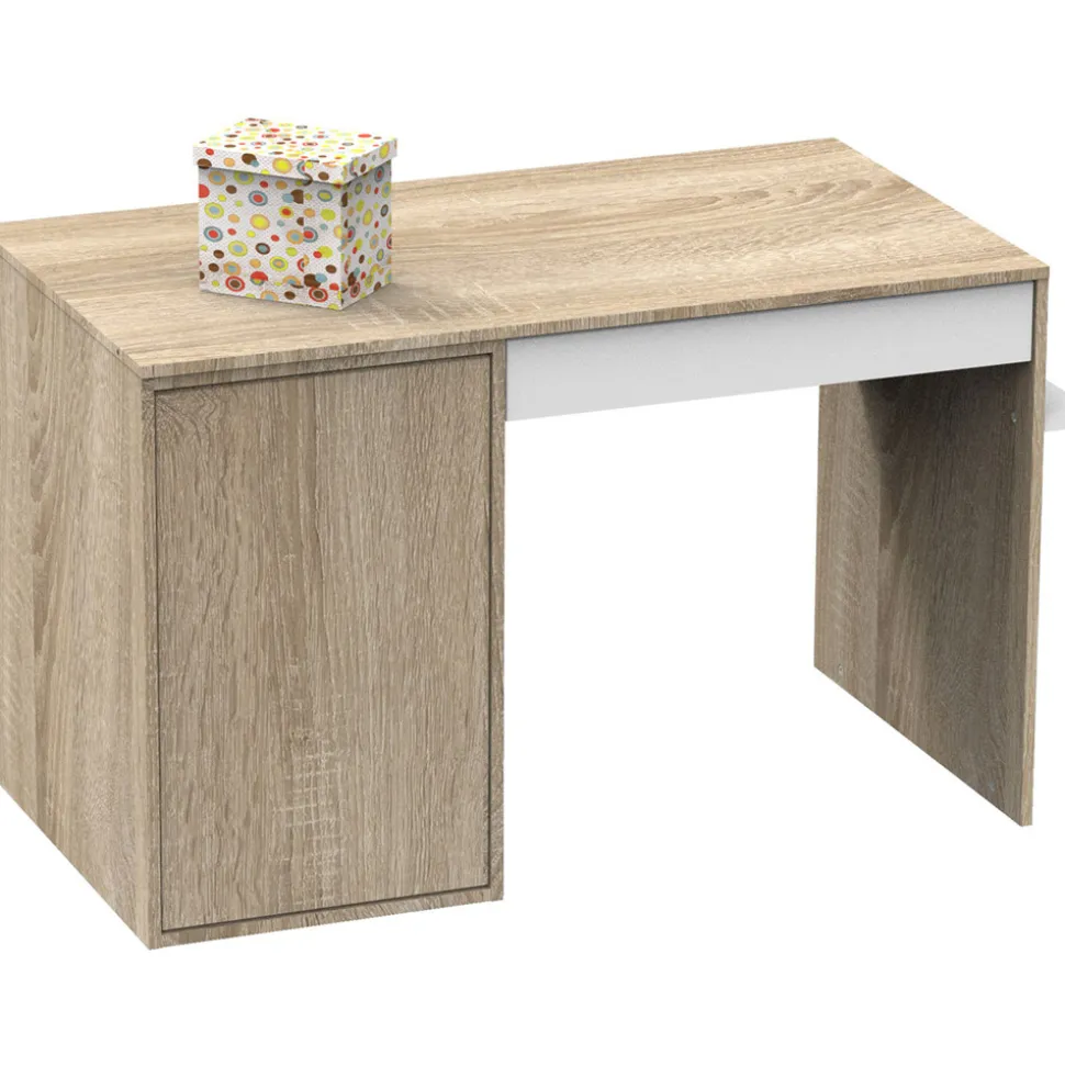 Commode bébé évolutive en bureau nova blanc lin