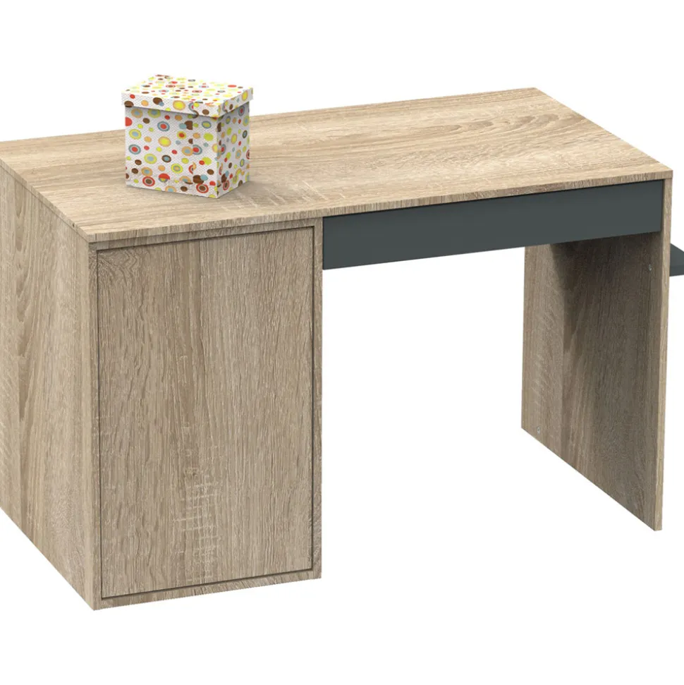 Commode bébé évolutive en bureau nova gris volcan