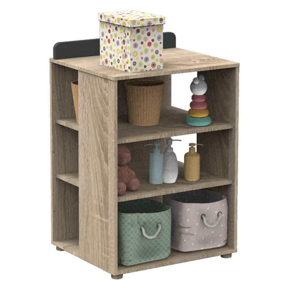 Commode bébé évolutive en bureau nova gris volcan