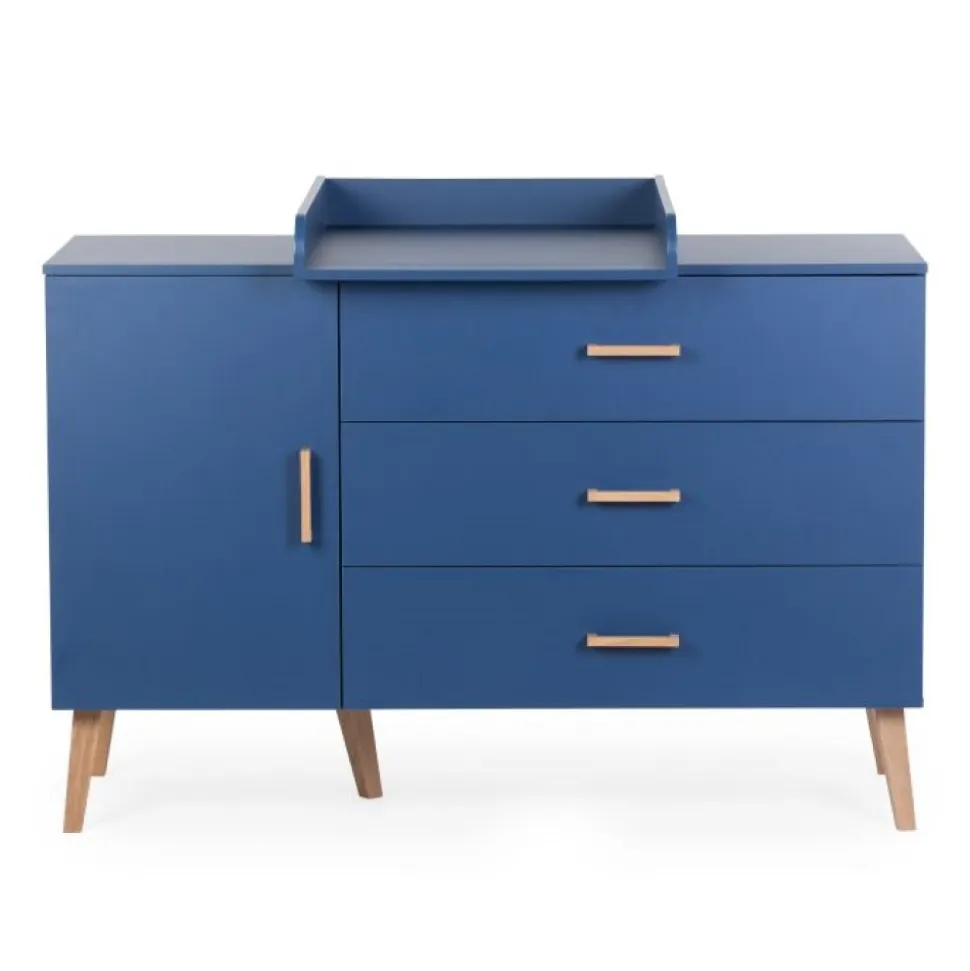 Commode bold blue bleu avec plan à langer
