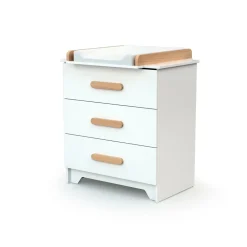 Commode à langer gavroche blanc et hêtre