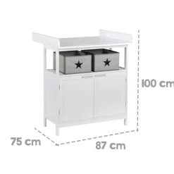Commode à langer hamburg à portes blanche