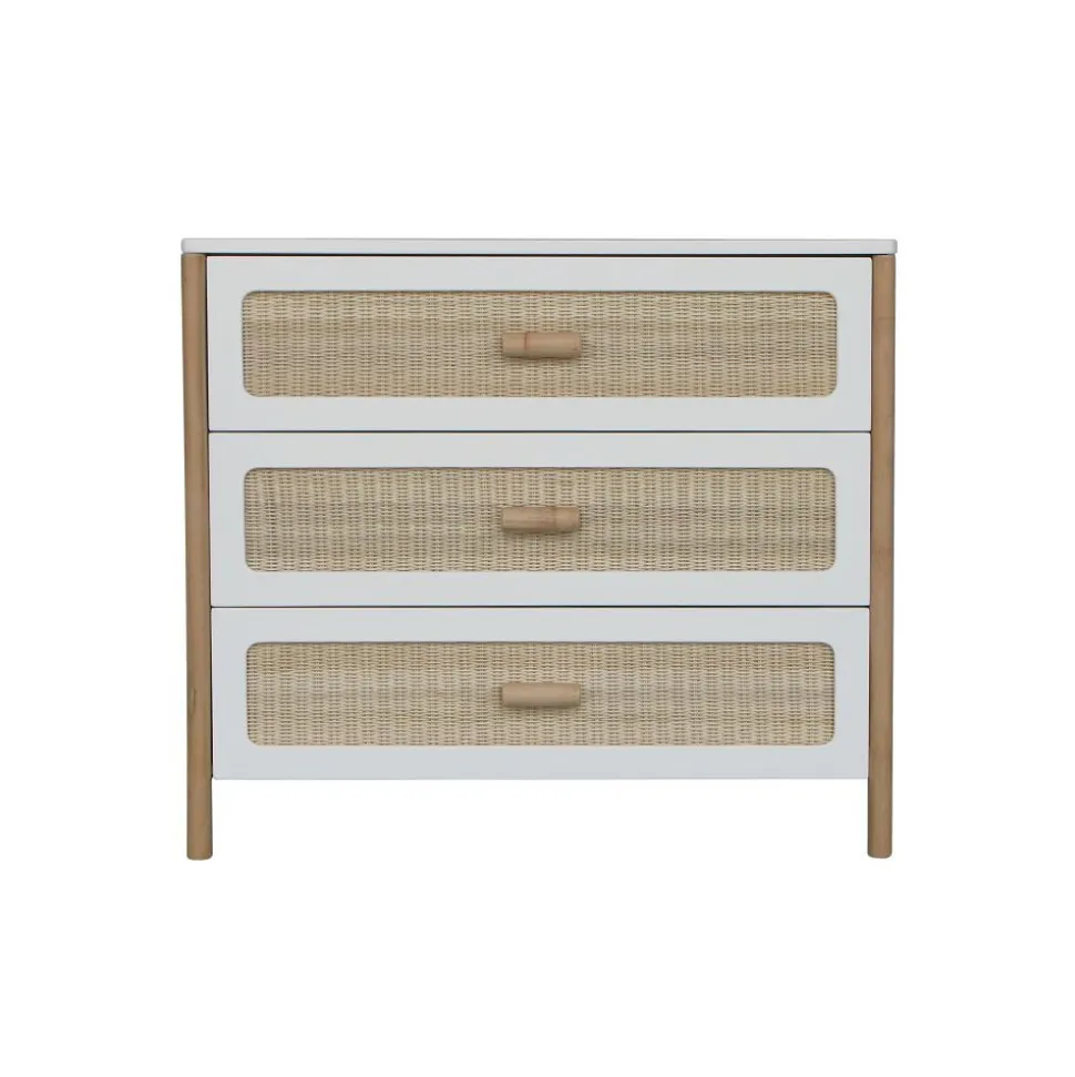Commode à langer océania cannes de rotin neige